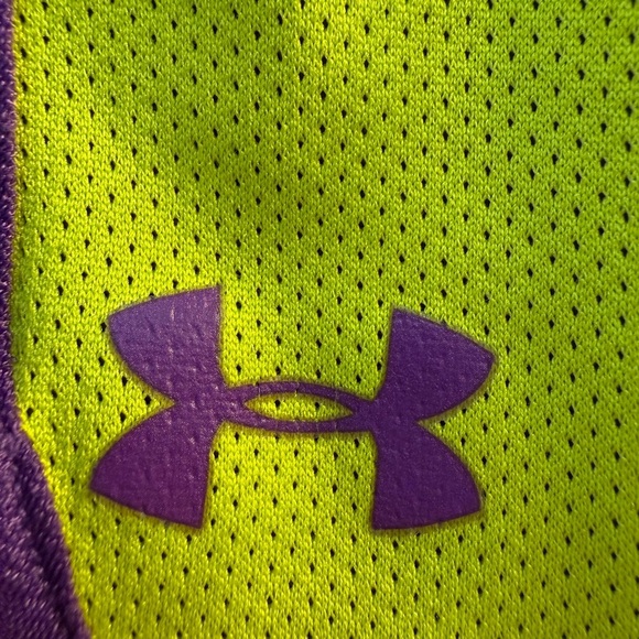 Under Armour Lime Green and Purple Little Girls Size 6 Athletic Shorts - Picture 6 of 9